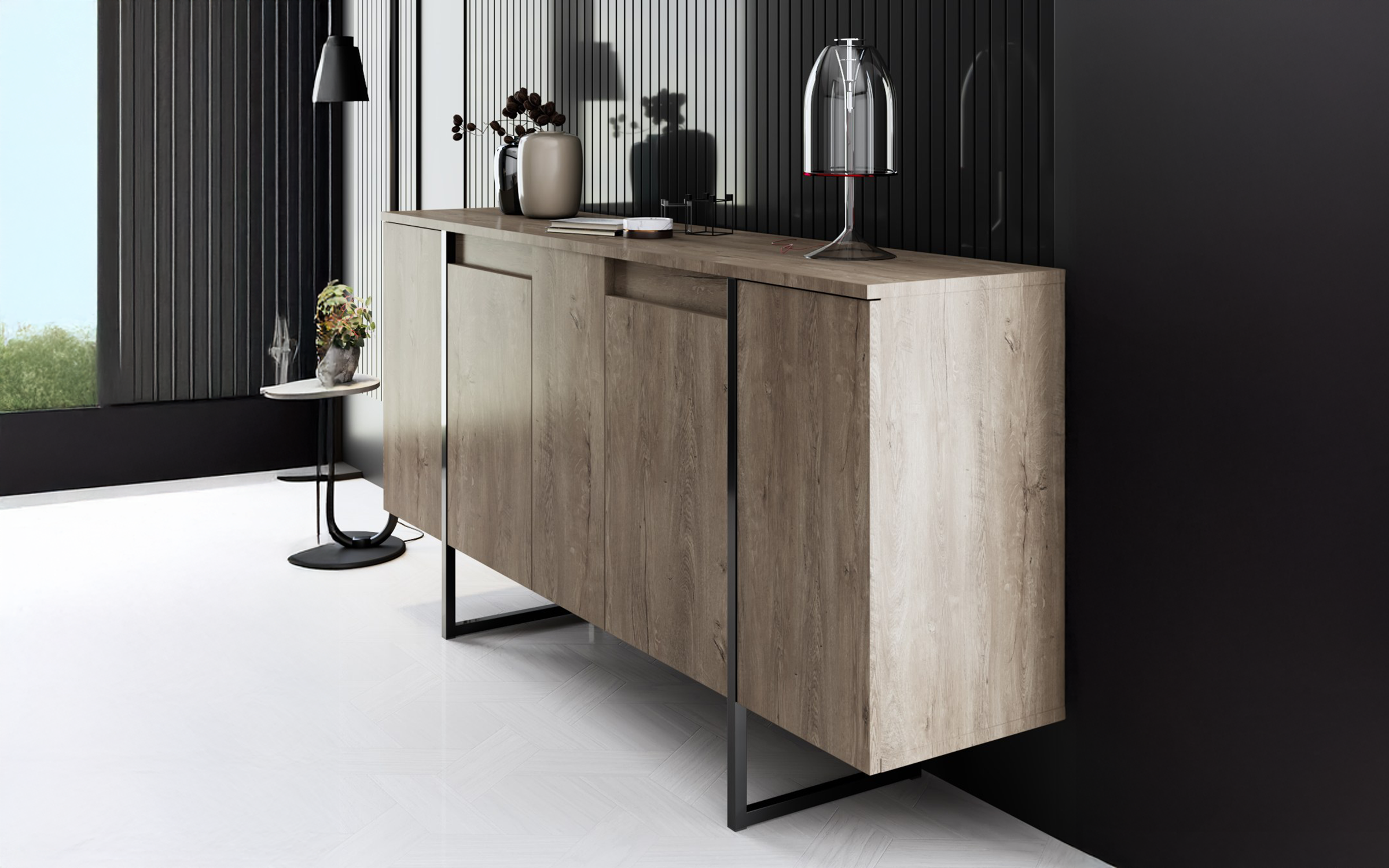 Comoda Larso, nuc + negru  3